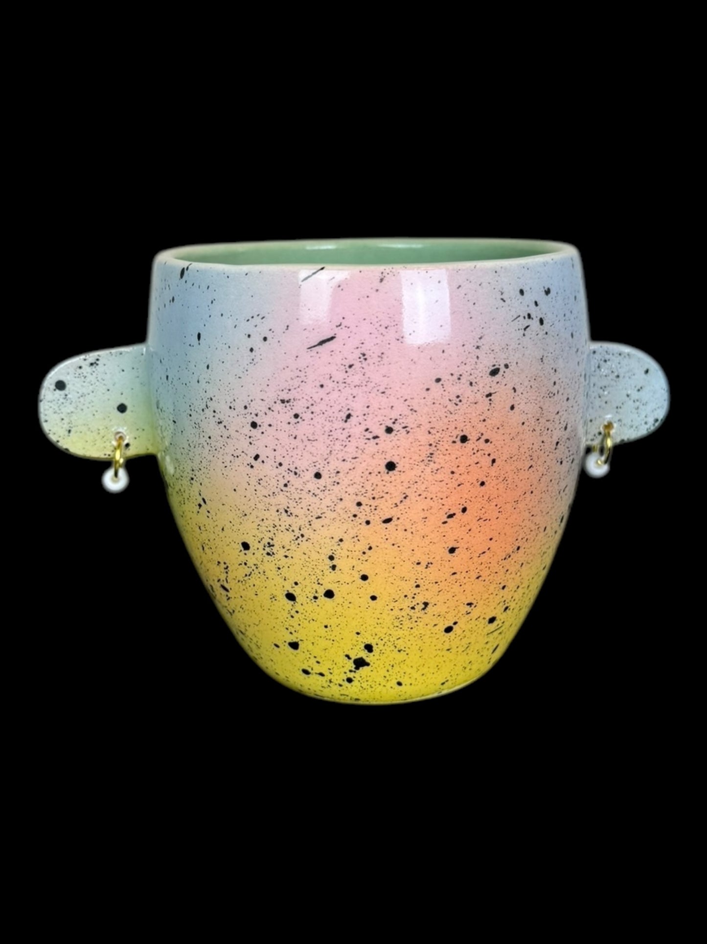 Airbrushed Espresso Cup with Earrings
