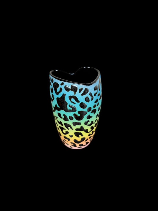 Cheetah Print Gradient Heart Shaped Tumbler
