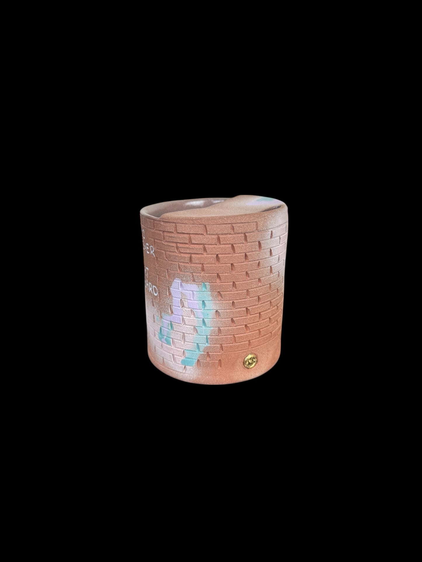 Hand Carved Brick Graffiti Travel Mug