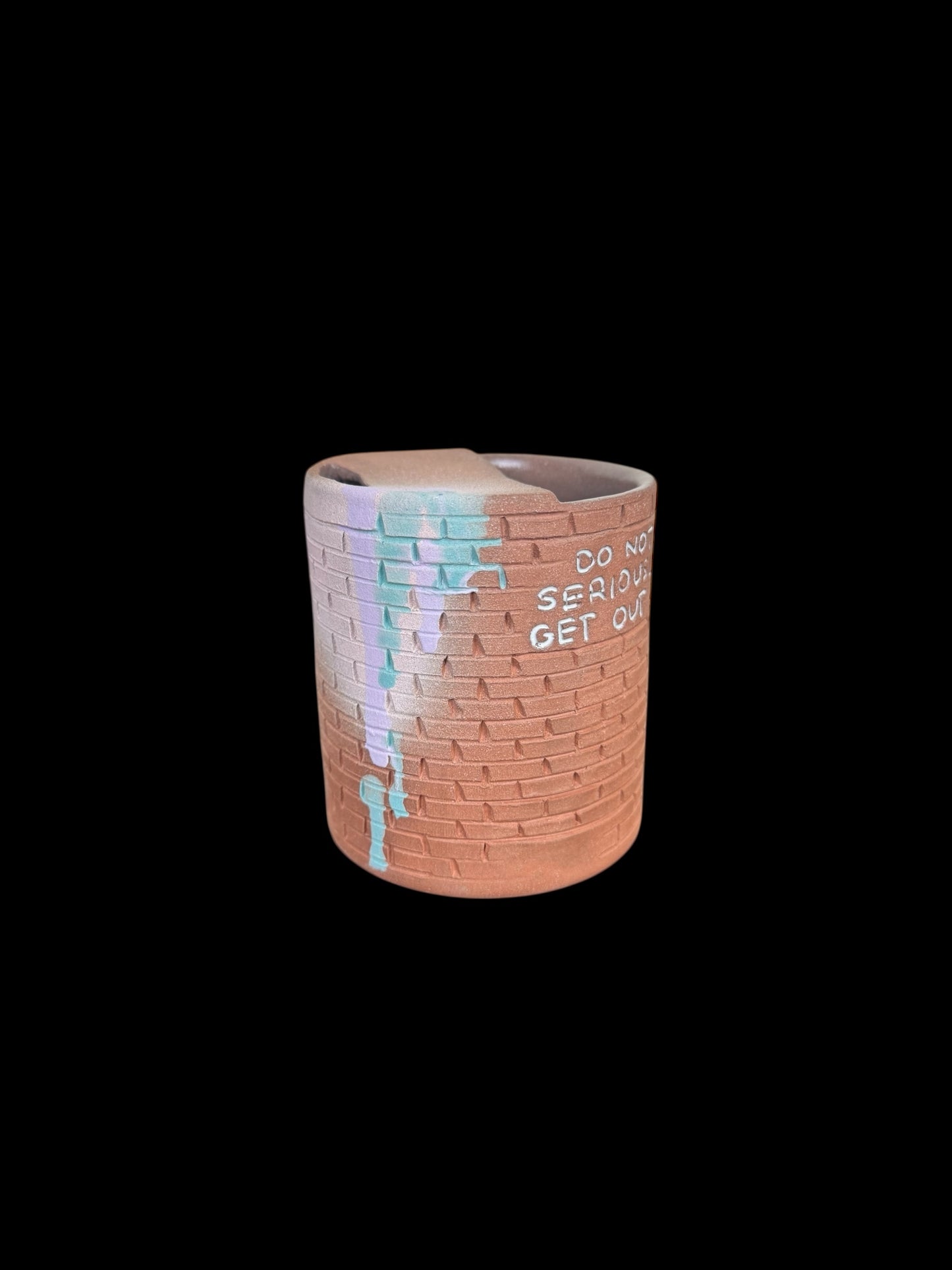 Hand Carved Brick Graffiti Travel Mug