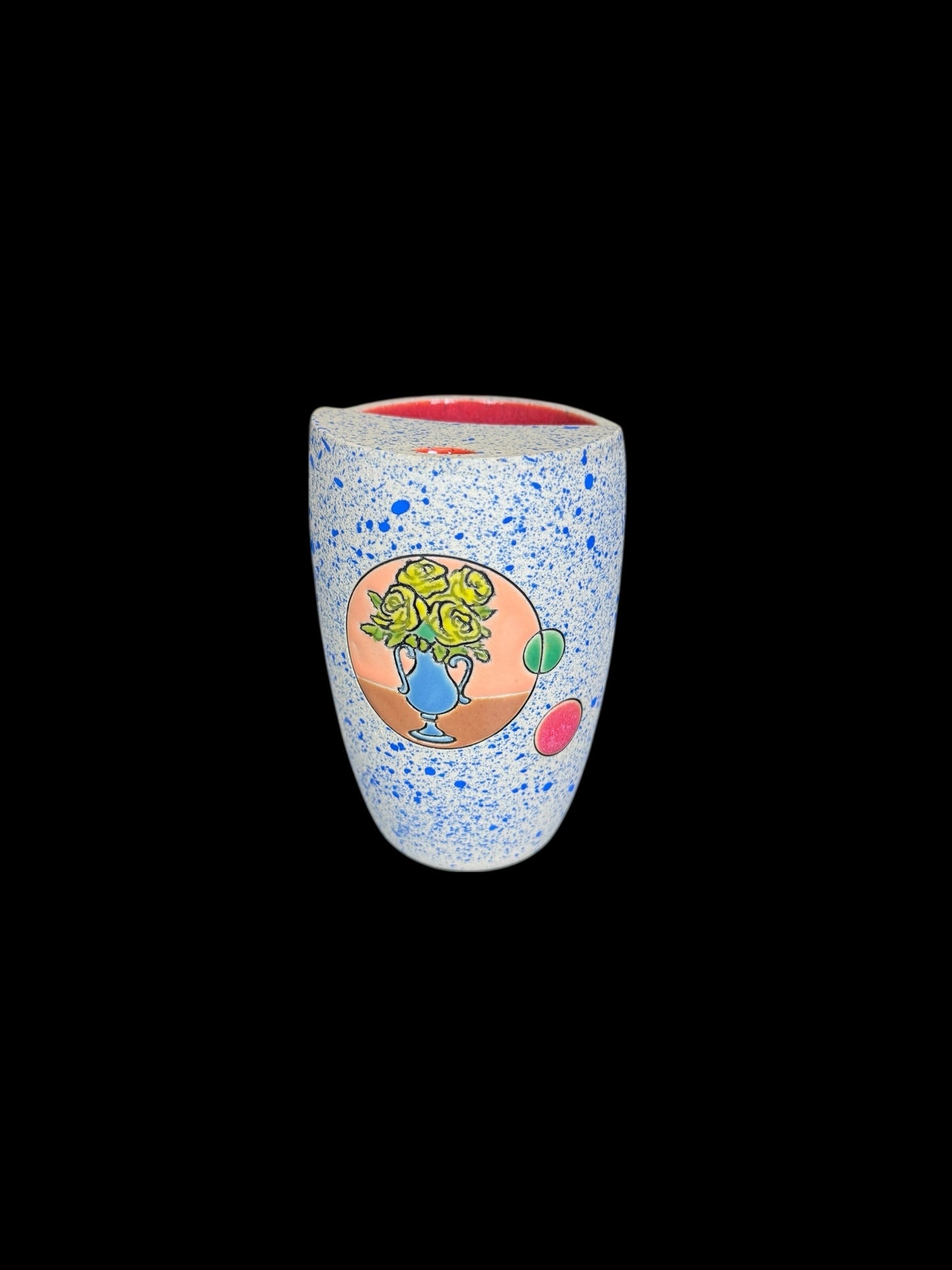 Blue Carved Flower Vase Tall Travel Mug