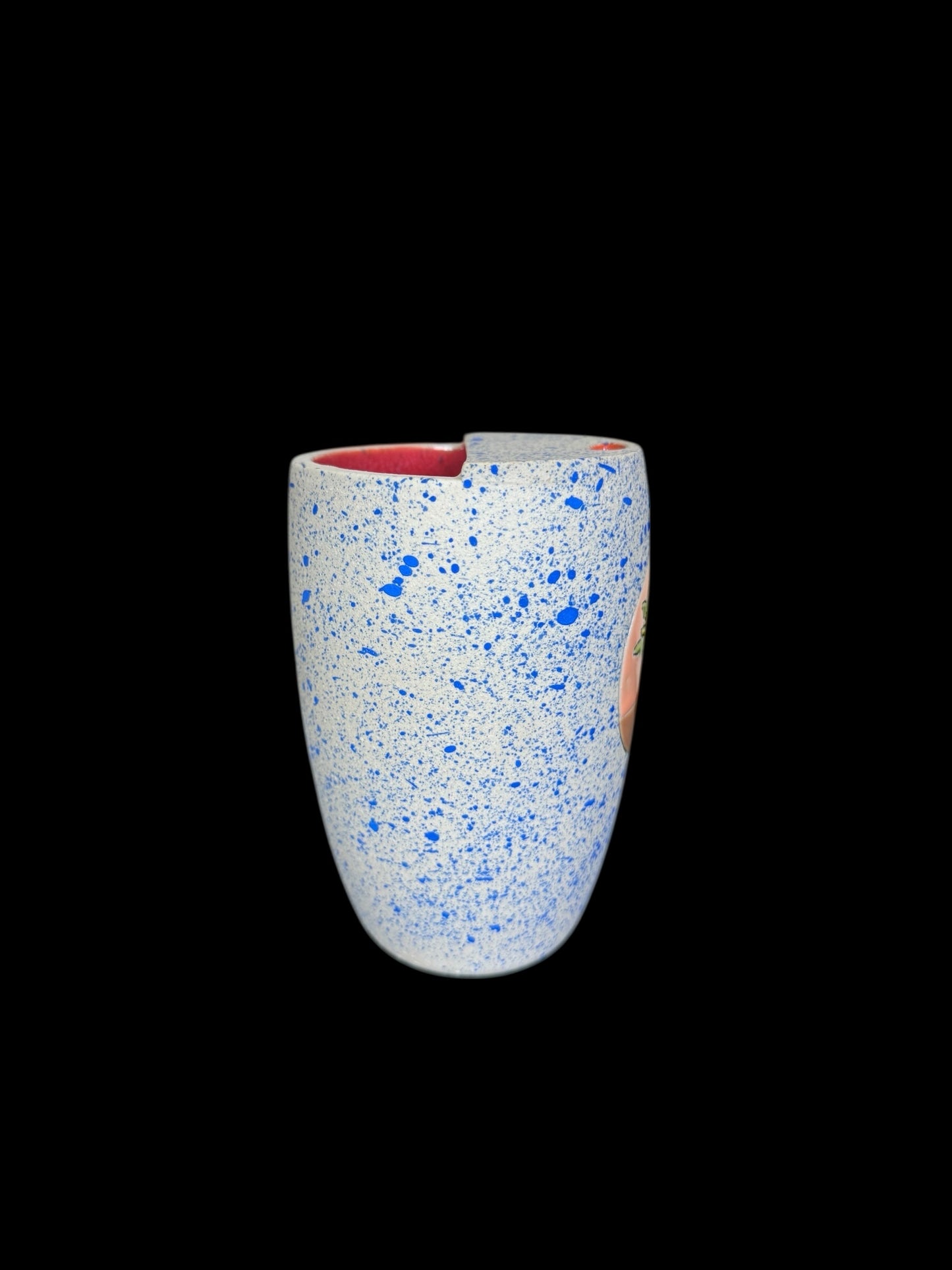 Blue Carved Flower Vase Tall Travel Mug
