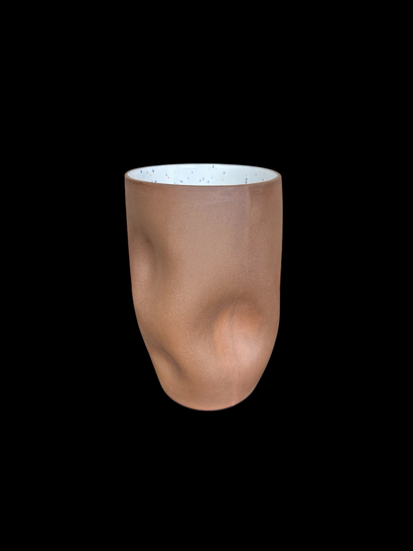 Multi-indented Brown Speckled Tumbler