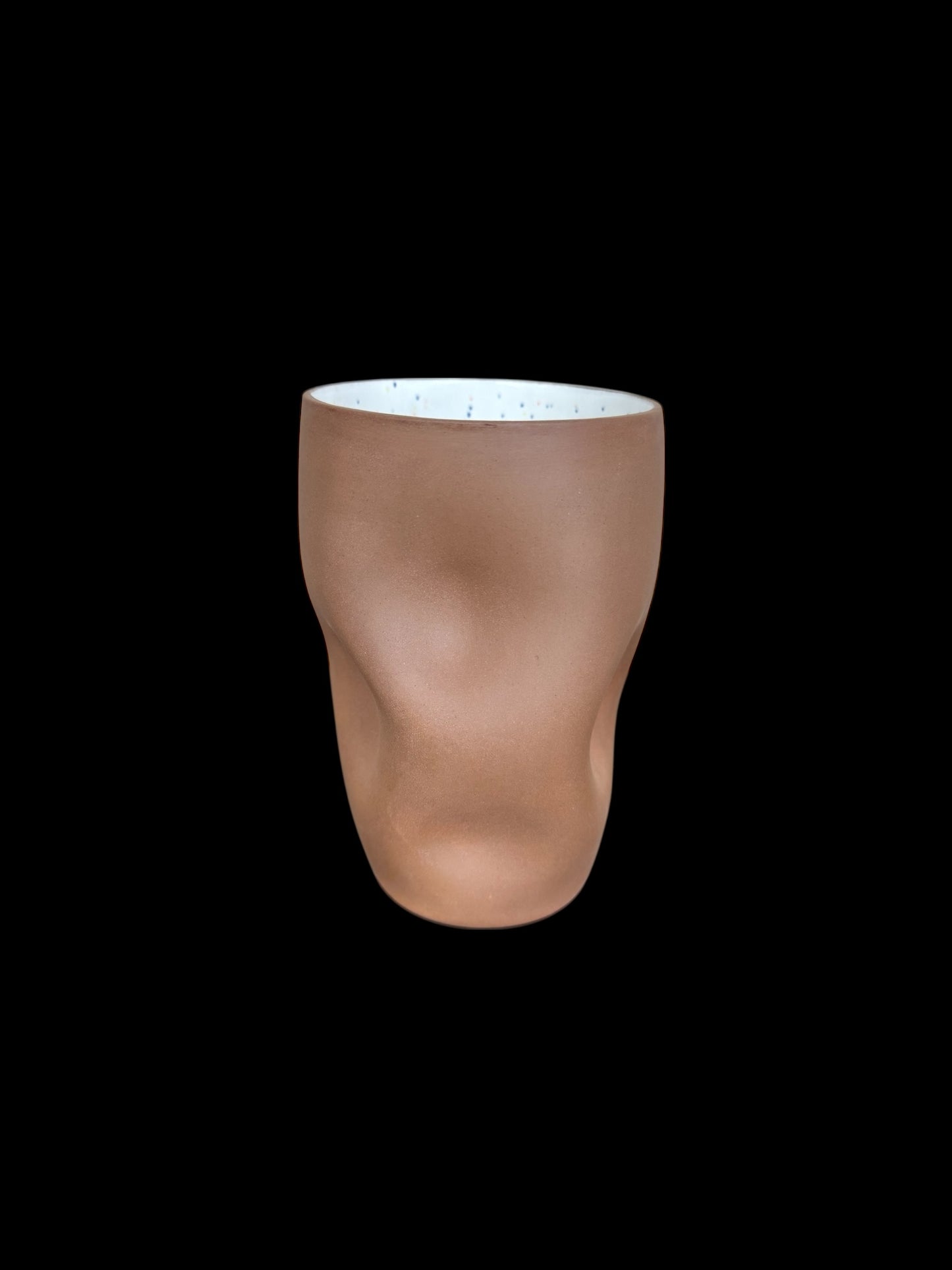 Multi-indented Brown Speckled Tumbler