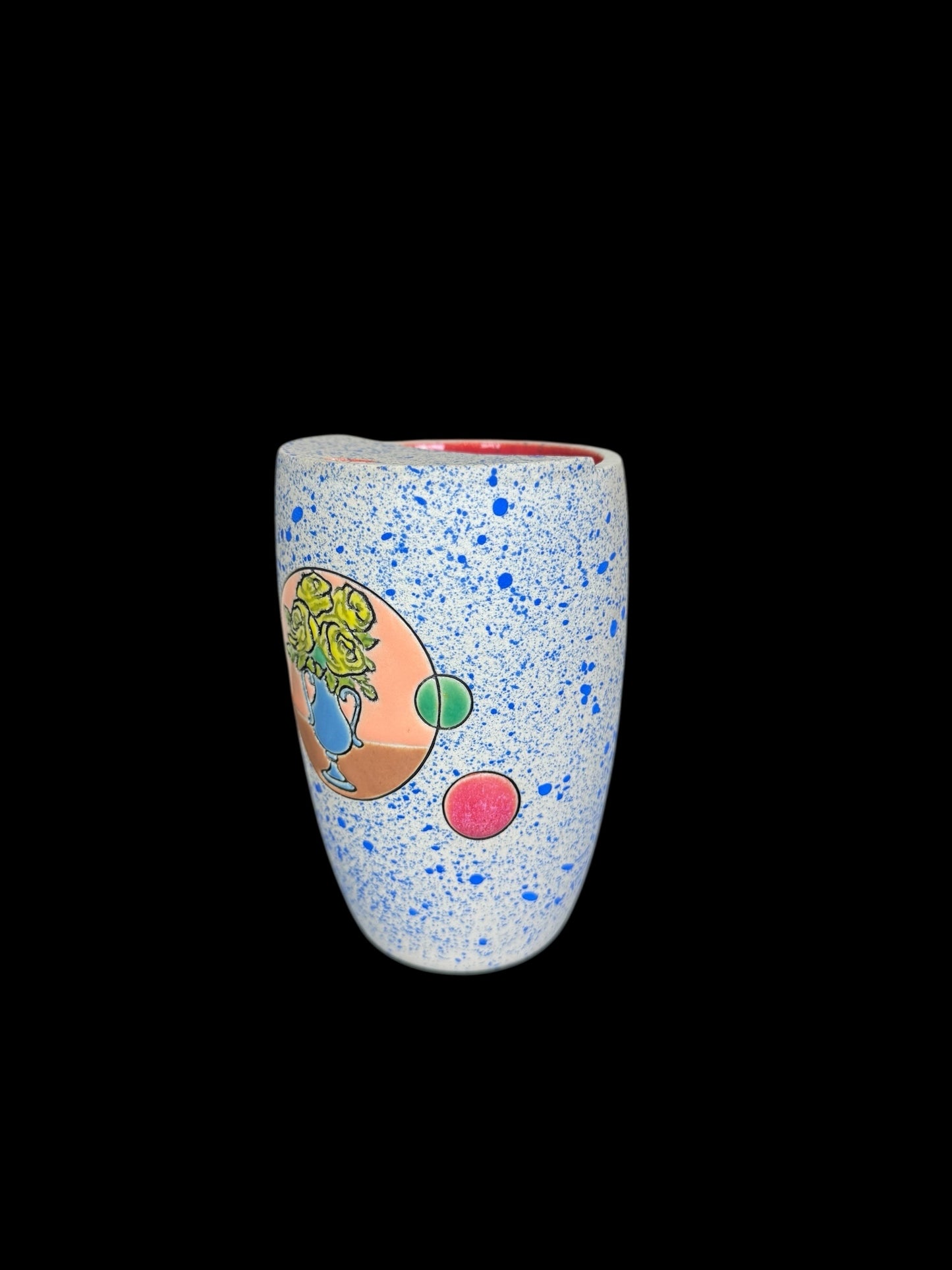 Blue Carved Flower Vase Tall Travel Mug
