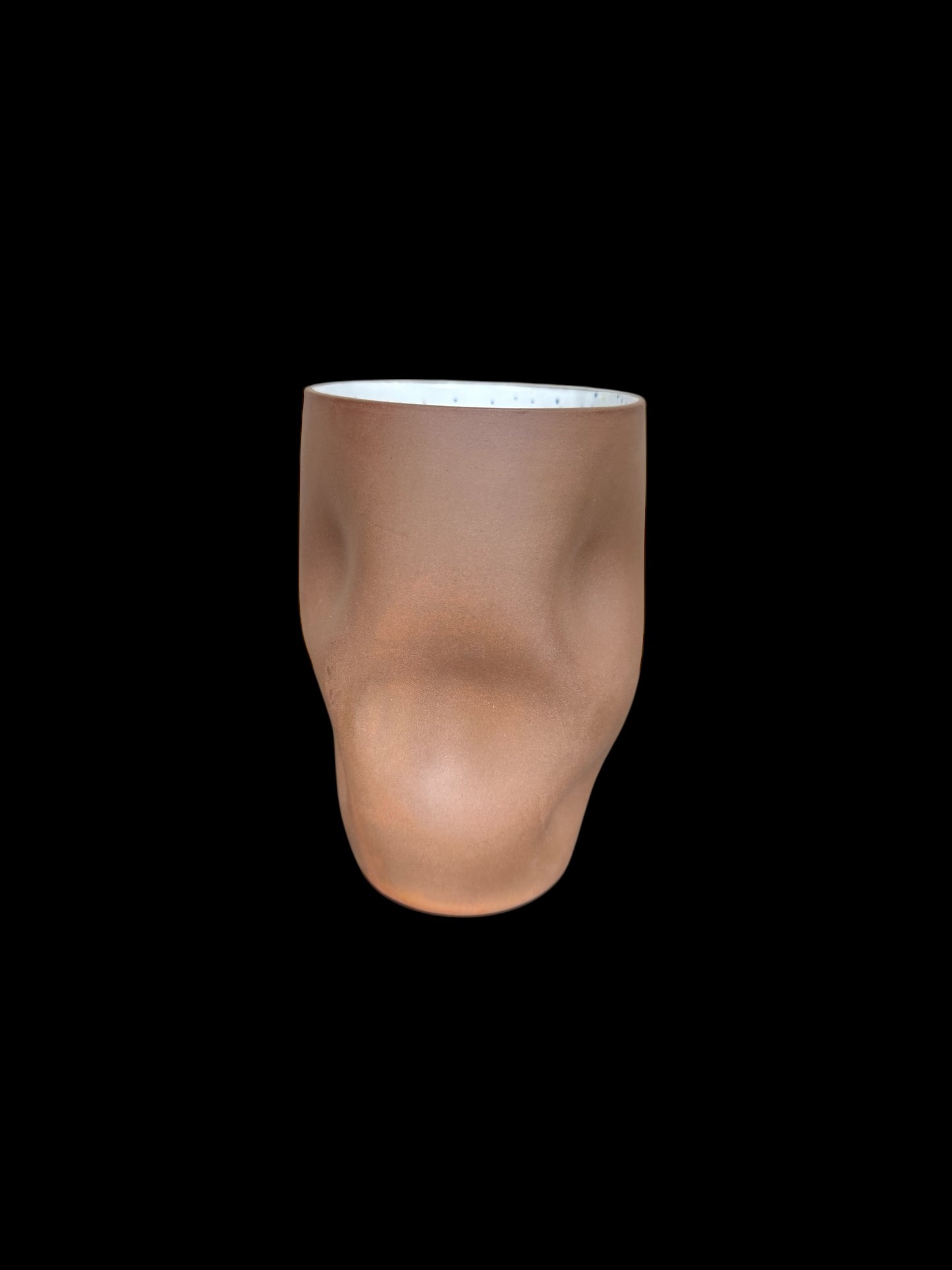 Multi-indented Brown Speckled Tumbler