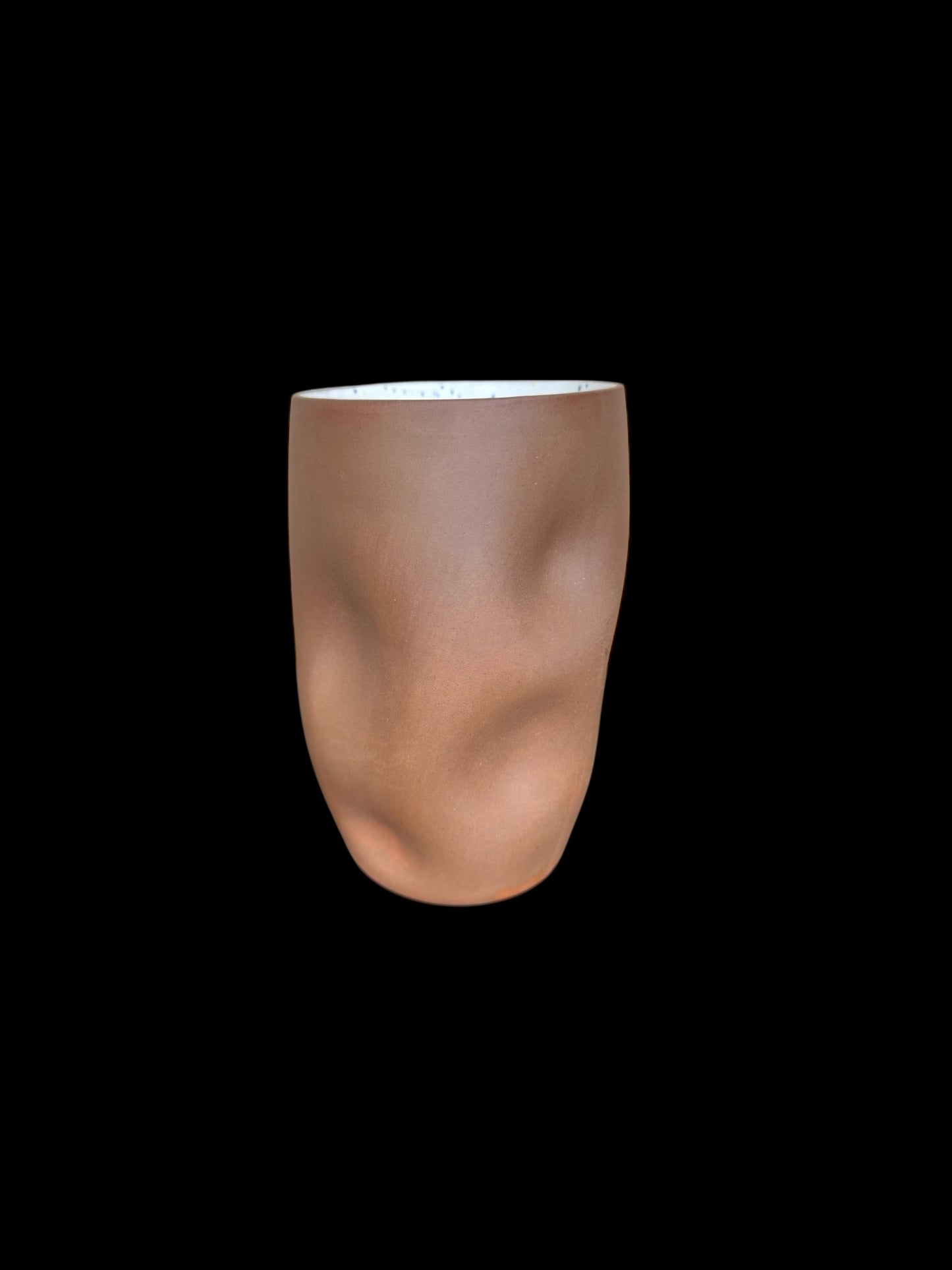 Multi-indented Brown Speckled Tumbler