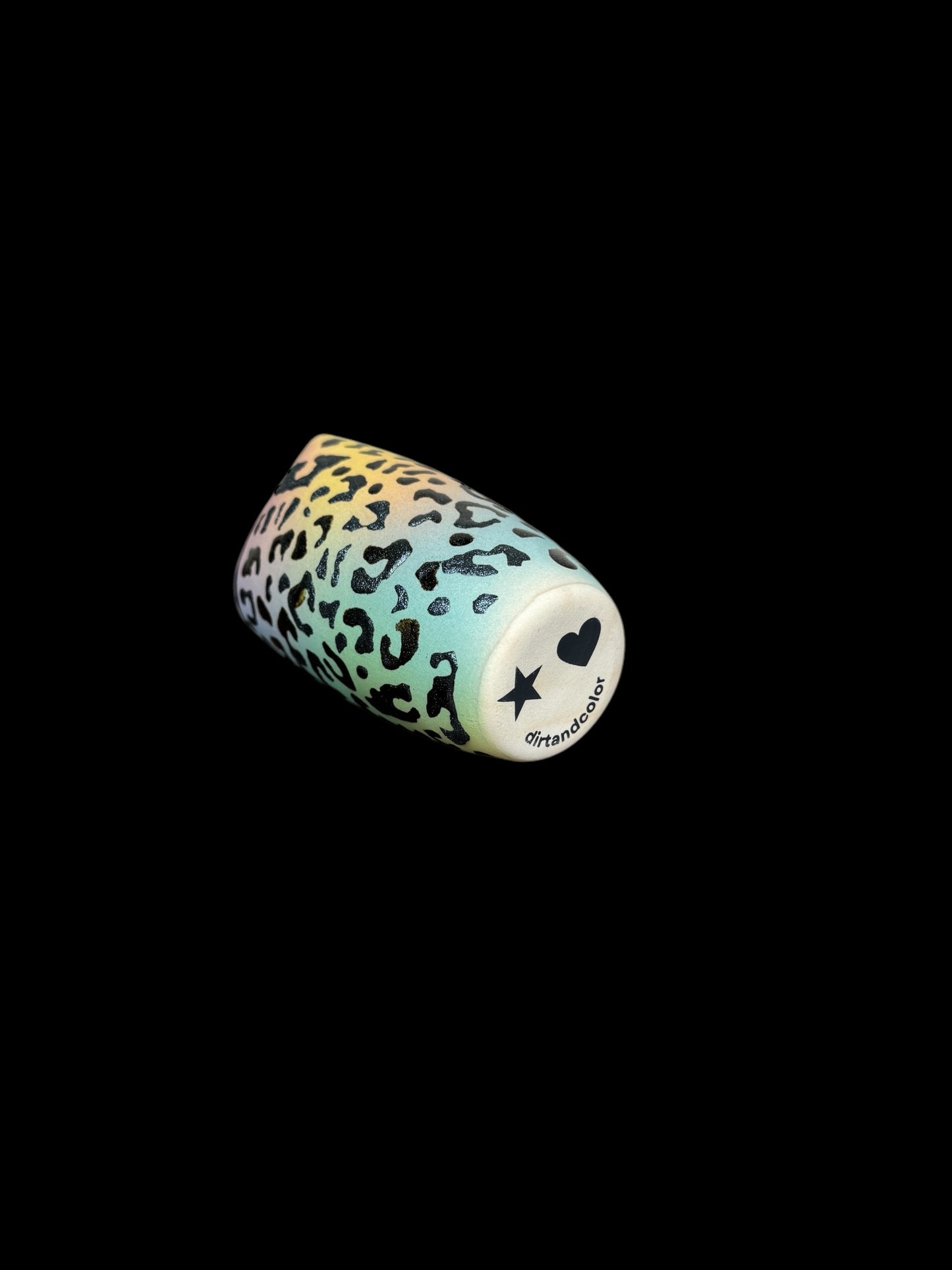 Cheetah Print Airbrushed Heart Shaped Tumbler