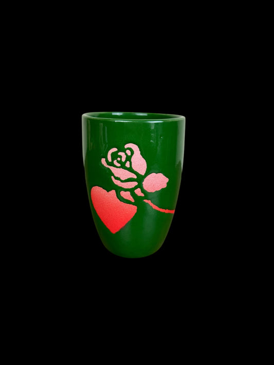 Green and Red Gradient Rose Tall Cup