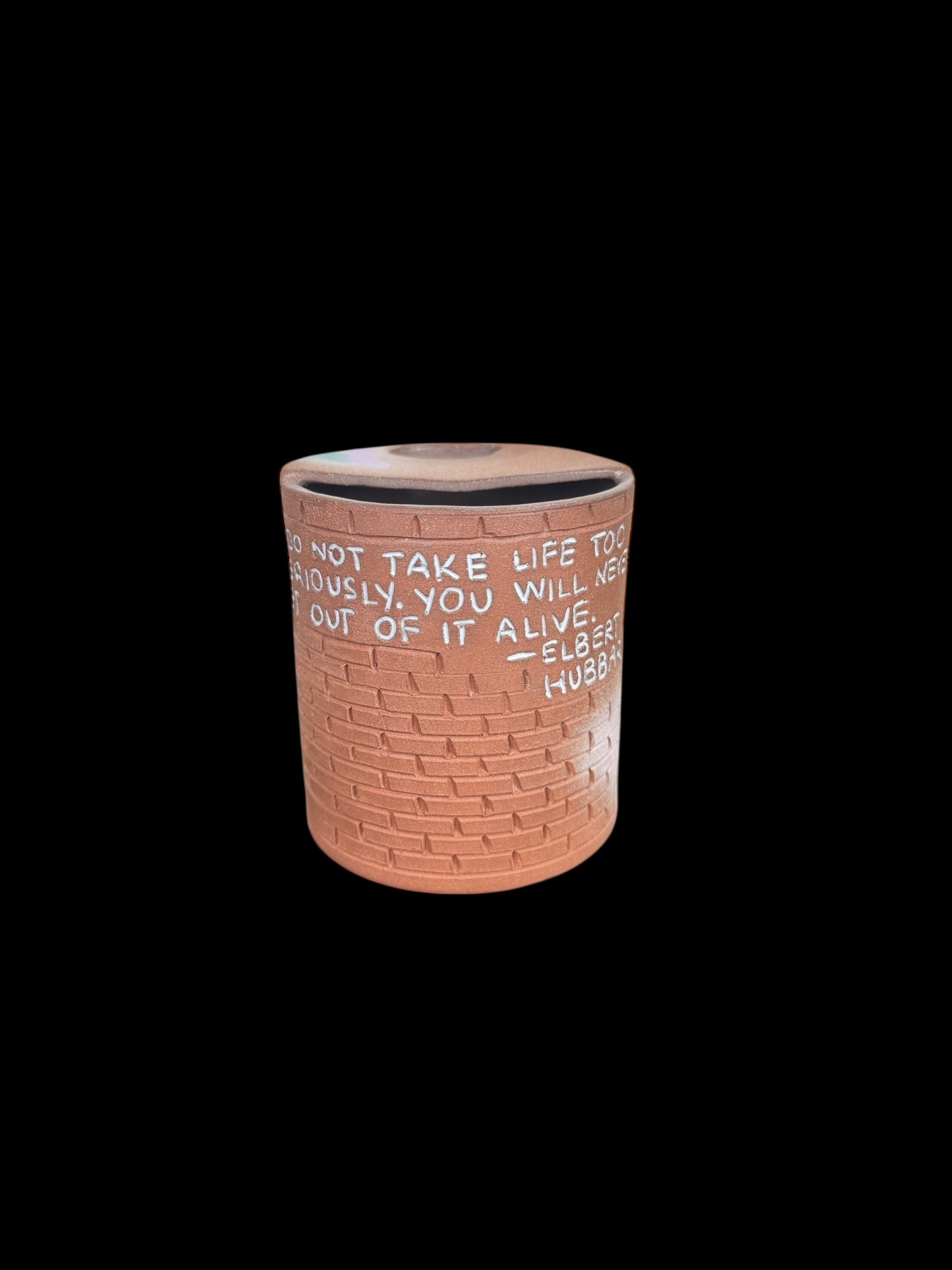 Hand Carved Brick Graffiti Travel Mug