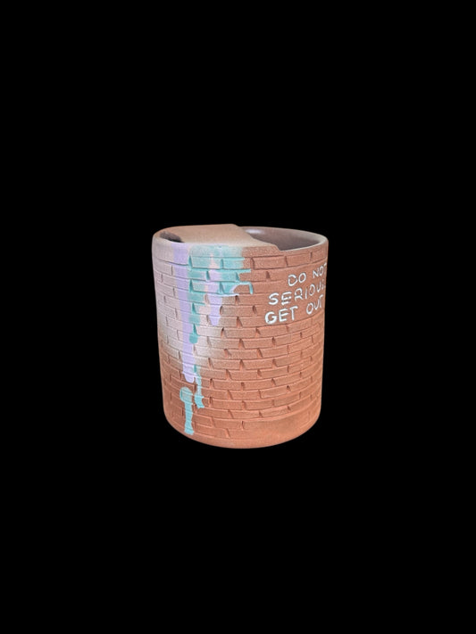 Hand Carved Brick Graffiti Travel Mug