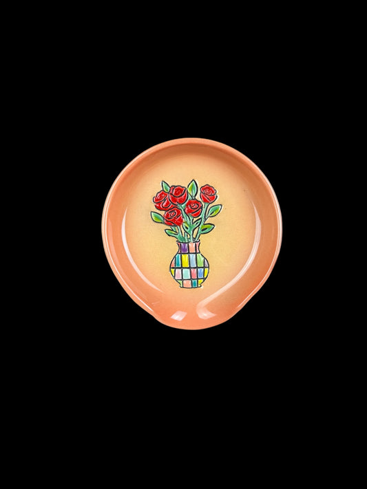 Flower Vase Carving Spoon Rest