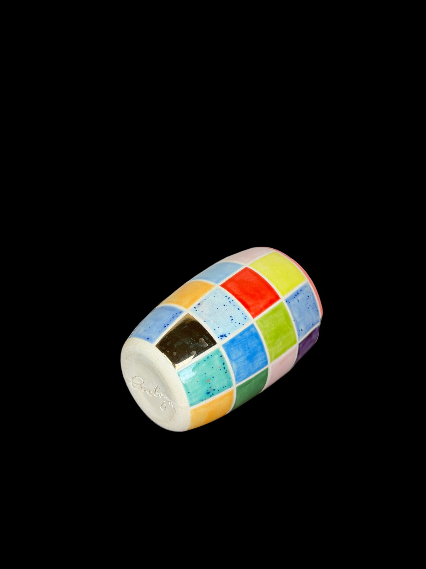 Multi-Color Checkered Travel Mug