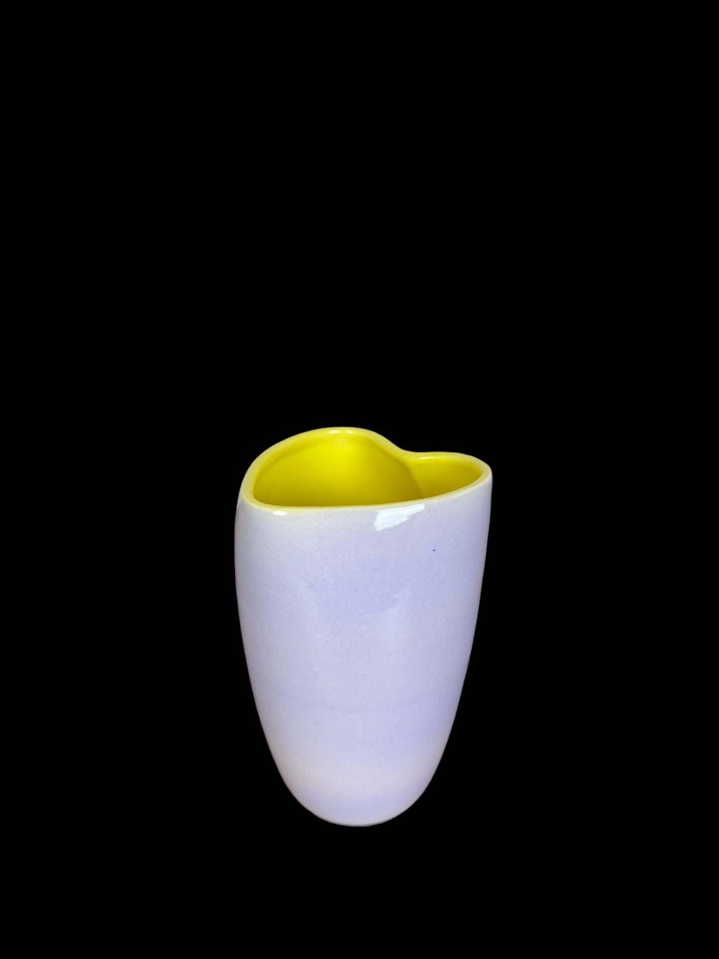 Lavender Heart Tumbler with Yellow Interior